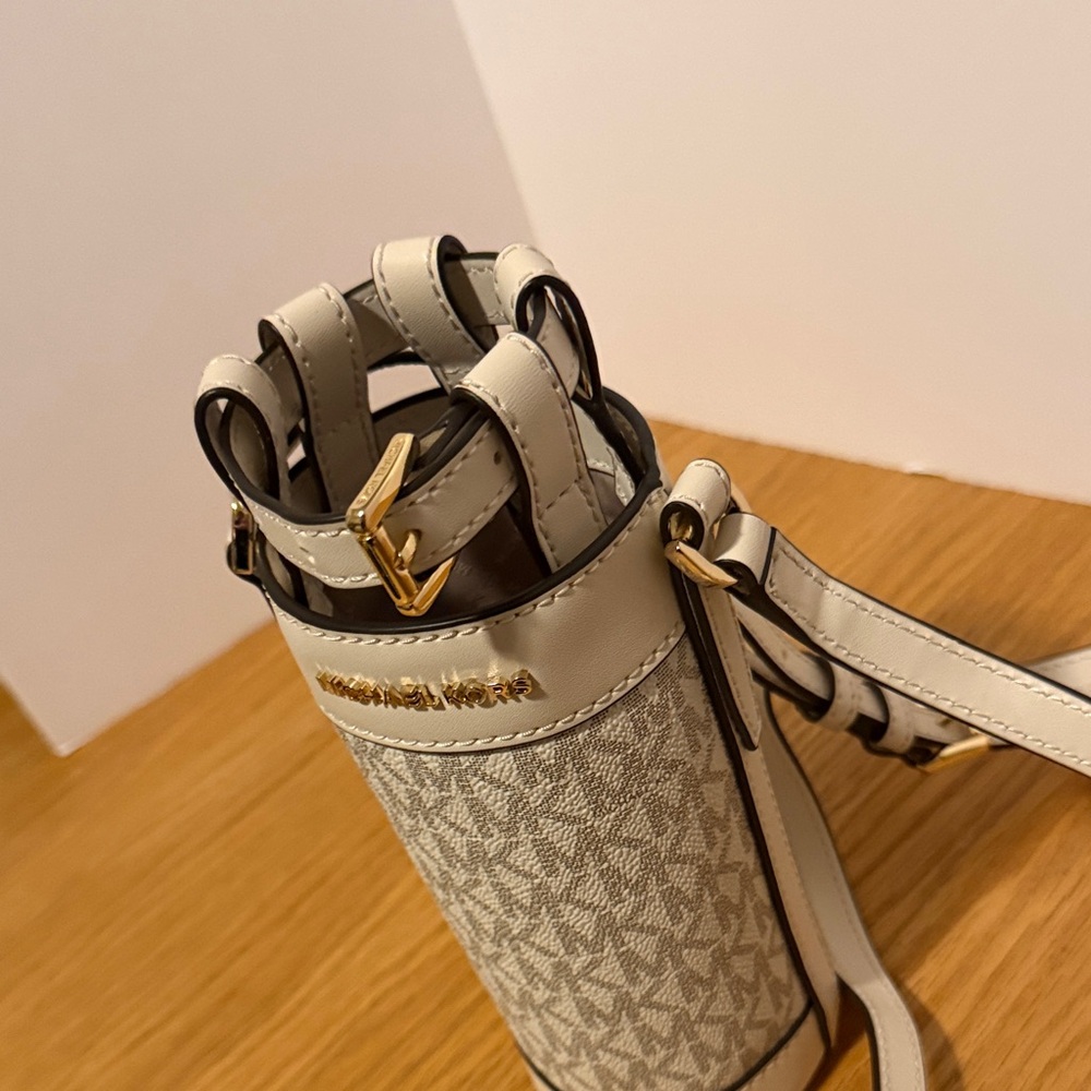 Michael Kors Cream Monogram Water Bottle Crossbody - Picture 7 of 7